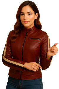 Maroon Leather Jacket for Women - Stylish Genuine Leather