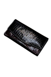 Women Leather Purse in Shinning Black Colour with Premium Quality