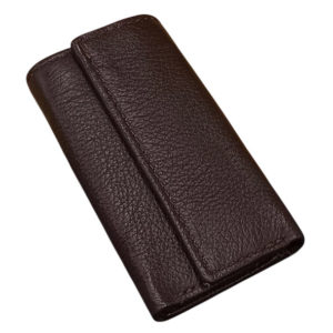Leather Keychain Pouch in Brown - Authentic Leather Key Holder